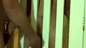 Neighbor fucked at front gate in tight ass