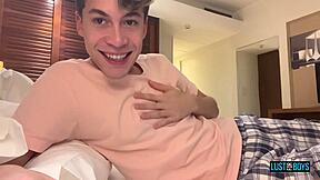 danny bianchi strokes his uncut cock on webcam