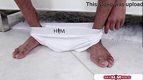 handsome joy panama rubs his ass while stroking his big cock