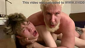 young guy meets an older top and gets a facial