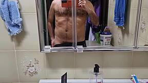 After my sweaty workout I fingered my hairy bear hole and licked it