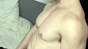 The hung foreigner fucked the femboy twink leaving his ass wide