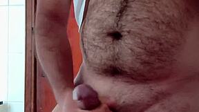 Secret Handjob Ends With A Huge Load In The Sink