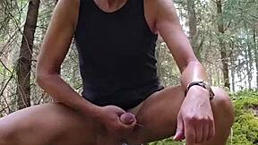 wanking alone in the forest today