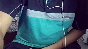 Cute Indian Guy Stroking His Massive Cock