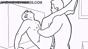 हे, देखो ये ब्लैक एंड व्हाइट गे कार्टून पॉर्न पार्ट 4