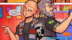 Novinho puto sucks and takes two rods in wild hentai action.